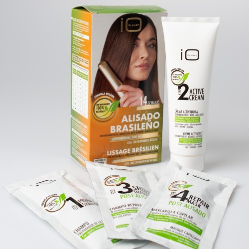 Alisado brasileño profesional con queratina vegetal IO Planet